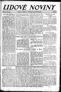 Lidov noviny z 21.11.1922, edice 1, strana 1