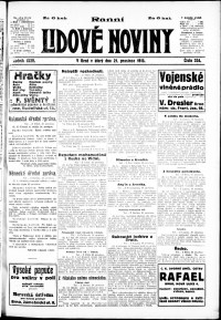 Lidov noviny z 21.12.1915, edice 1, strana 1