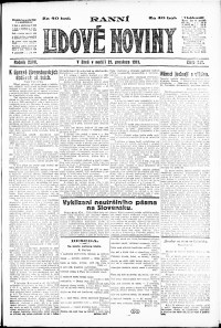 Lidov noviny z 21.12.1919, edice 1, strana 1