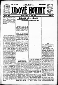 Lidov noviny z 22.1.1918, edice 1, strana 1