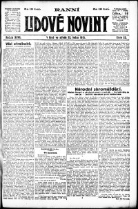 Lidov noviny z 22.1.1919, edice 1, strana 1