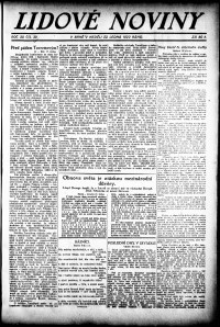 Lidov noviny z 22.1.1922, edice 1, strana 1