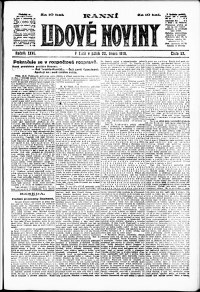 Lidov noviny z 22.2.1918, edice 1, strana 1