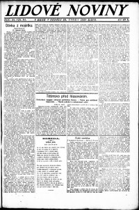Lidov noviny z 22.2.1920, edice 1, strana 1