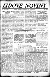 Lidov noviny z 22.2.1922, edice 2, strana 1