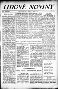 Lidov noviny z 22.4.1922, edice 1, strana 1