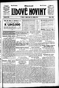 Lidov noviny z 22.5.1917, edice 1, strana 1
