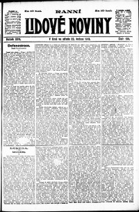Lidov noviny z 22.5.1918, edice 1, strana 1