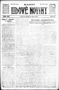 Lidov noviny z 22.5.1919, edice 1, strana 1