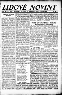 Lidov noviny z 22.5.1920, edice 2, strana 1