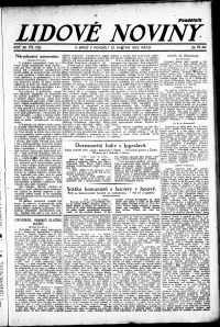 Lidov noviny z 22.5.1922, edice 1, strana 1