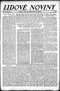 Lidov noviny z 22.5.1923, edice 1, strana 1
