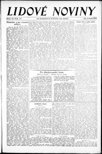 Lidov noviny z 22.5.1924, edice 1, strana 1