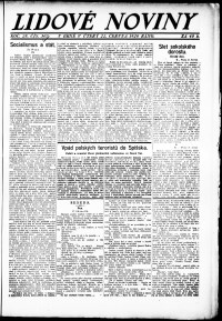 Lidov noviny z 22.6.1920, edice 1, strana 1