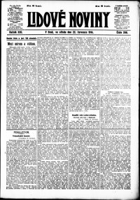 Lidov noviny z 22.7.1914, edice 1, strana 1