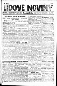 Lidov noviny z 22.7.1918, edice 1, strana 1