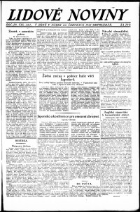 Lidov noviny z 22.7.1921, edice 1, strana 1