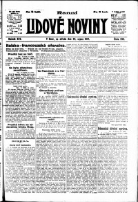 Lidov noviny z 22.8.1917, edice 1, strana 1