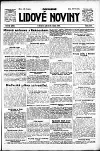 Lidov noviny z 22.8.1919, edice 2, strana 1