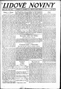 Lidov noviny z 22.8.1920, edice 1, strana 1