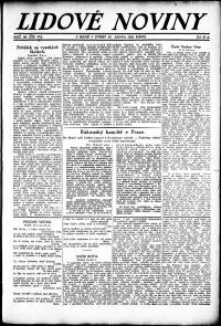 Lidov noviny z 22.8.1922, edice 2, strana 1