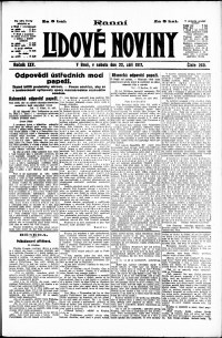 Lidov noviny z 22.9.1917, edice 1, strana 1
