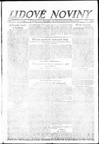 Lidov noviny z 22.9.1920, edice 2, strana 1