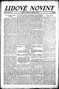 Lidov noviny z 22.9.1923, edice 1, strana 1