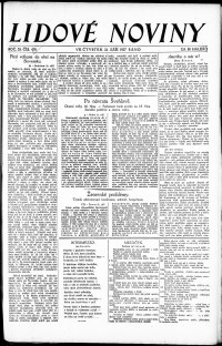 Lidov noviny z 22.9.1927, edice 1, strana 1
