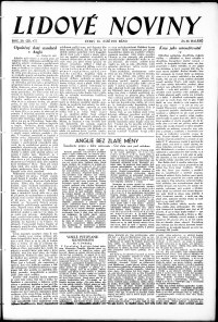 Lidov noviny z 22.9.1931, edice 1, strana 1