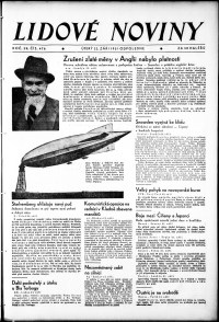 Lidov noviny z 22.9.1931, edice 2, strana 1