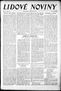 Lidov noviny z 22.9.1932, edice 1, strana 1
