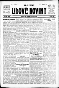 Lidov noviny z 22.10.1919, edice 1, strana 1