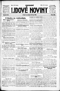Lidov noviny z 22.10.1919, edice 2, strana 1