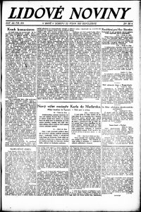 Lidov noviny z 22.10.1921, edice 1, strana 1