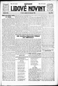 Lidov noviny z 22.11.1919, edice 2, strana 1