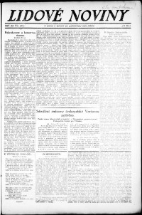 Lidov noviny z 22.11.1921, edice 1, strana 1