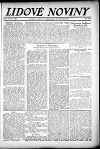 Lidov noviny z 22.11.1921, edice 2, strana 1