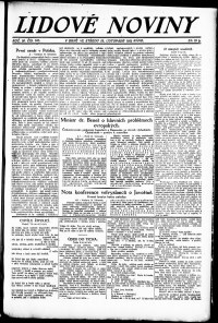 Lidov noviny z 22.11.1922, edice 1, strana 1
