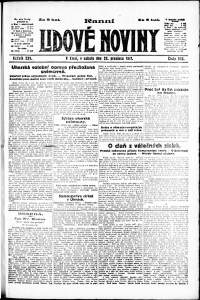 Lidov noviny z 22.12.1917, edice 1, strana 1