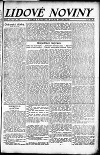 Lidov noviny z 23.1.1920, edice 1, strana 1