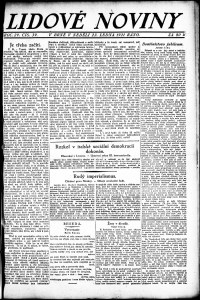Lidov noviny z 23.1.1921, edice 1, strana 1
