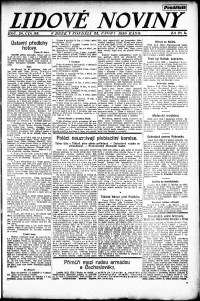 Lidov noviny z 23.2.1920, edice 1, strana 1