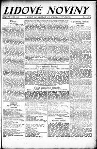 Lidov noviny z 23.2.1921, edice 1, strana 1