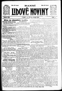 Lidov noviny z 23.3.1918, edice 1, strana 1