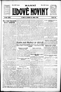 Lidov noviny z 23.4.1919, edice 1, strana 1