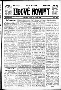 Lidov noviny z 23.5.1918, edice 1, strana 1