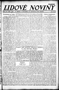 Lidov noviny z 23.5.1921, edice 1, strana 1