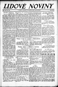 Lidov noviny z 23.5.1922, edice 1, strana 1