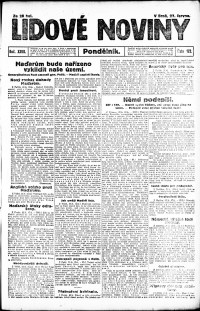 Lidov noviny z 23.6.1919, edice 1, strana 1